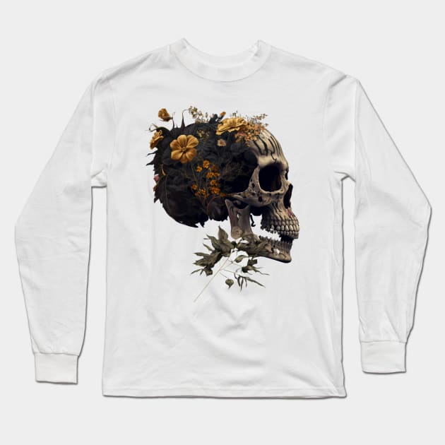 Sugar skull, skull with flowers. Long Sleeve T-Shirt by AbstractArt14